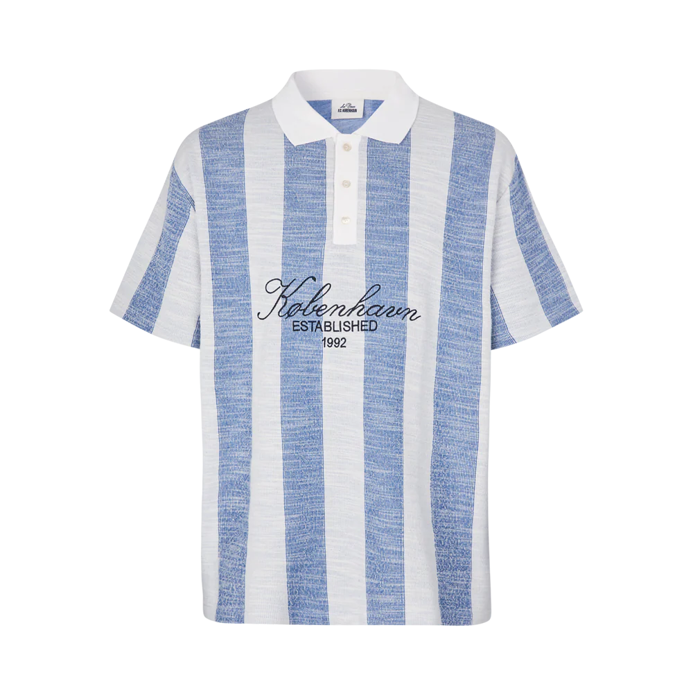 FCK x Les Deux Jersey Jacquard Polo Blå/hvid